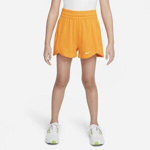 Nike Kids Dri-Fit Breezy Girls High-Waisted Training Shorts Loose Fit Orange M